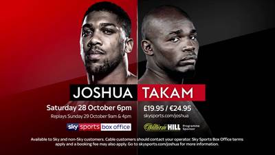 Sky Sports Box Office - Joshua vs Takam