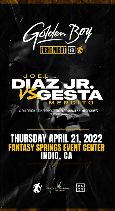 Boxing on DAZN - Joel Diaz Jr. vs. Mercito Gesta
