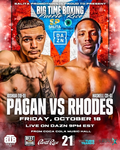 Boxing on DAZN - Joshua James Pagan vs. Haskell Rhodes