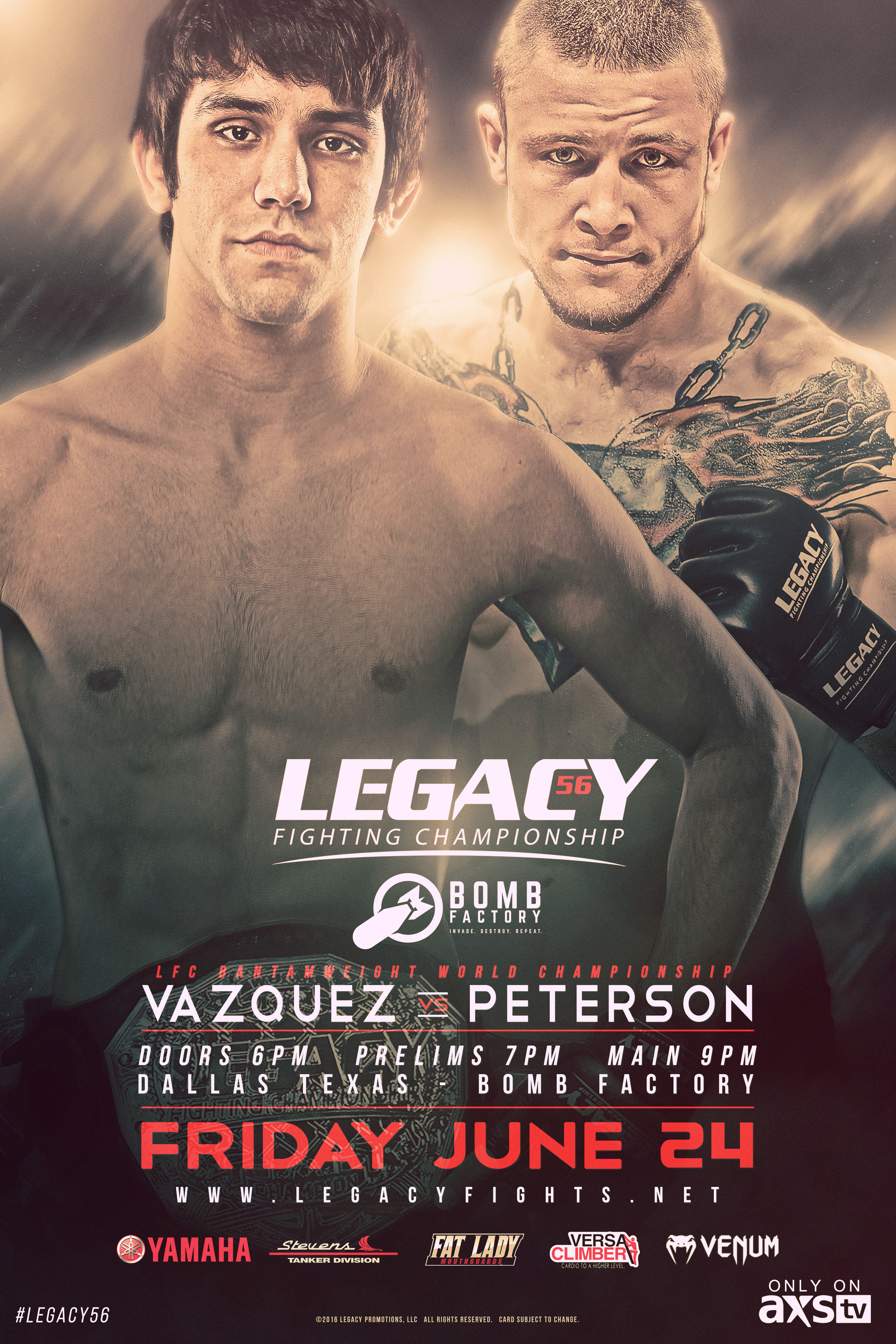 LFC 56 - Legacy Fighting Championship 56 Poster May 30, 2016