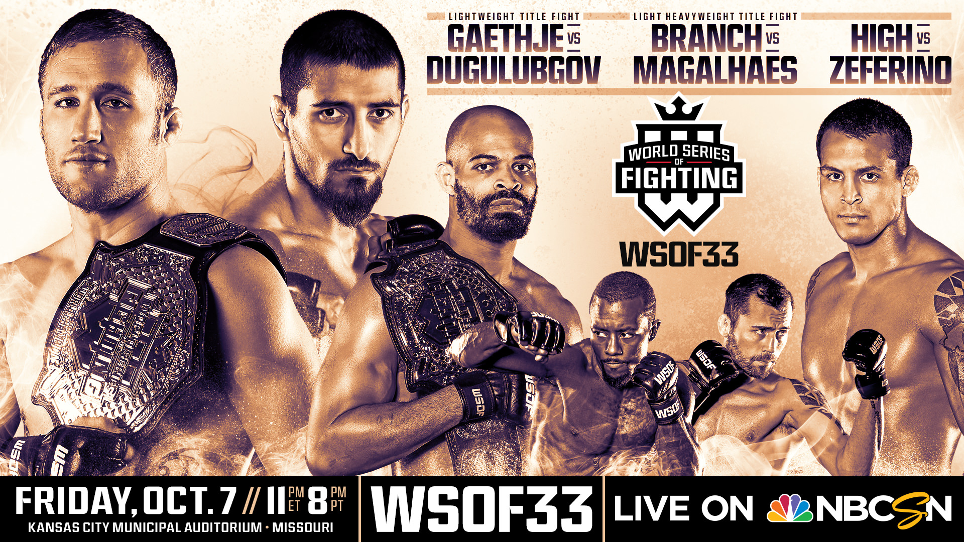 WSOF 33 - Gaethje vs. Dugulubgov Poster September 03, 2016