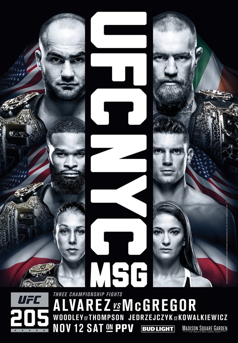 UFC 205 - Alvarez vs. McGregor Poster October 10, 2016