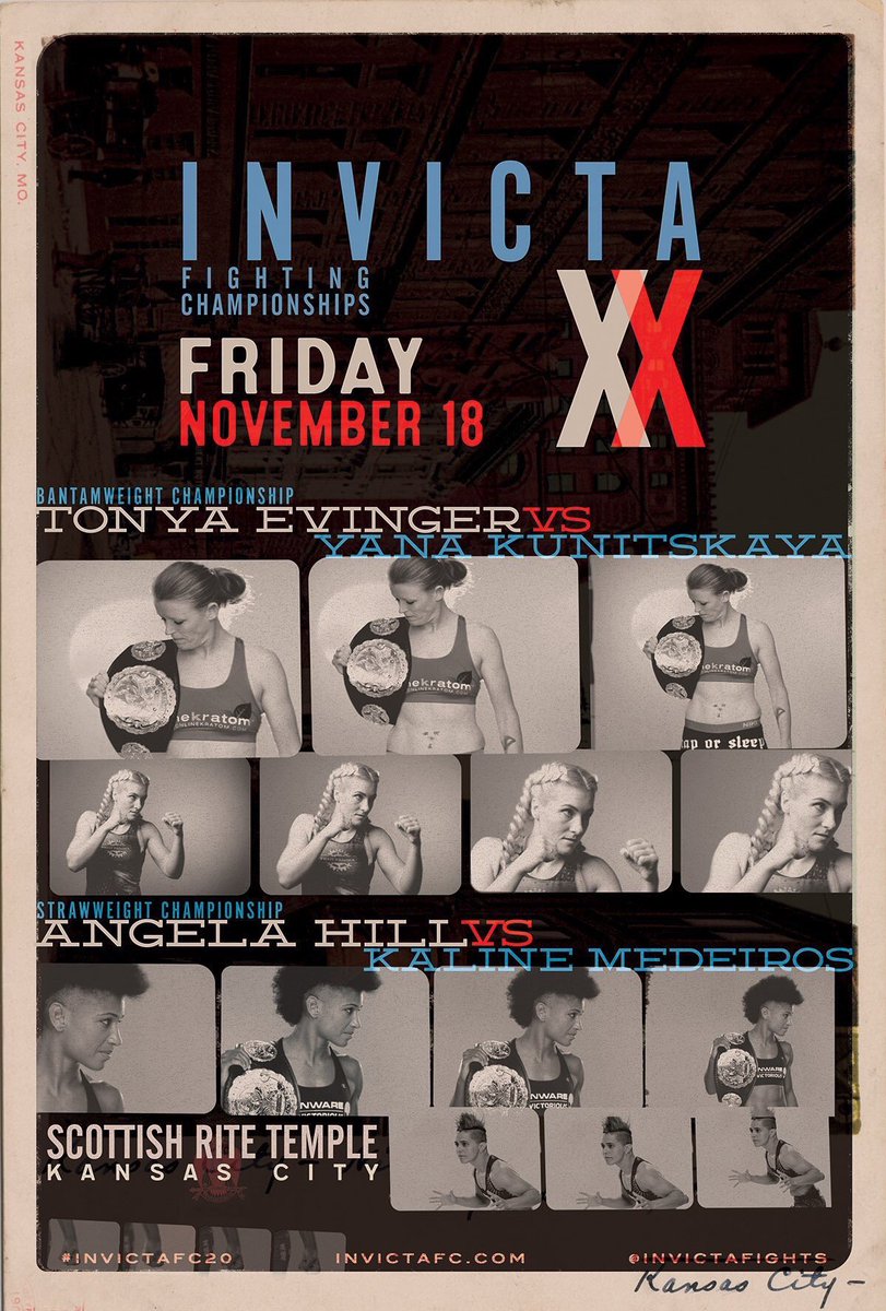 Invicta FC 20 - Evinger vs. Kunitskaya Poster October 29, 2016