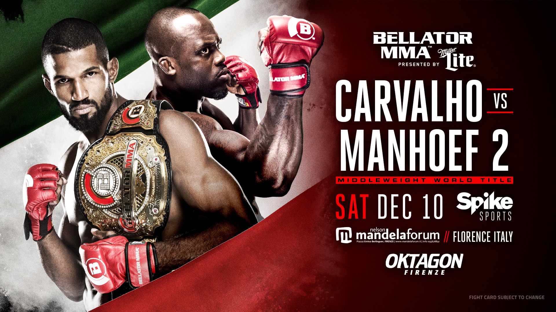 Bellator 168 - Carvalho vs. Manhoef 2 Poster November 28, 2016