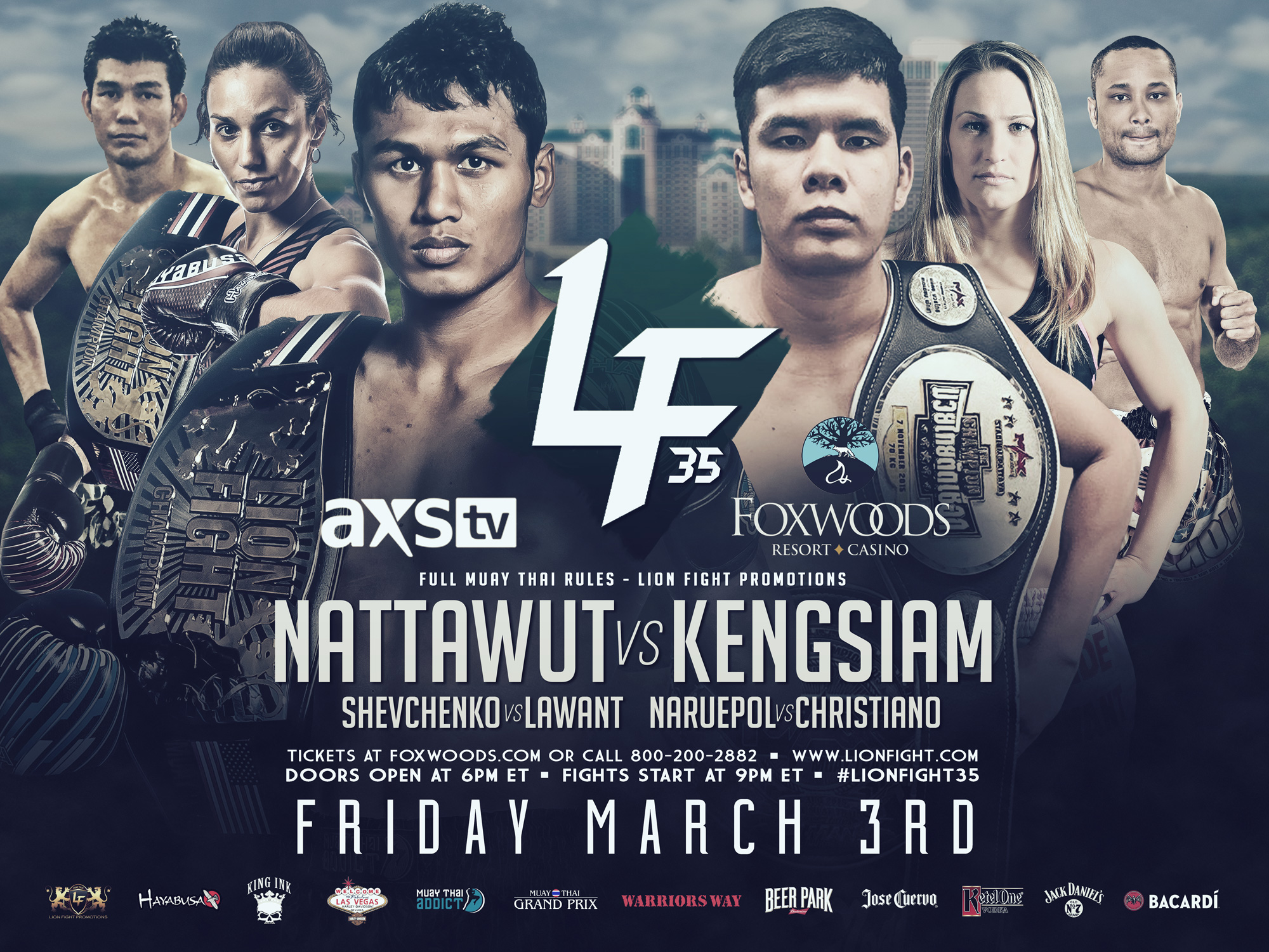 Lion Fight 35 - Nattawut vs. Kengsiam Poster February 26, 2017