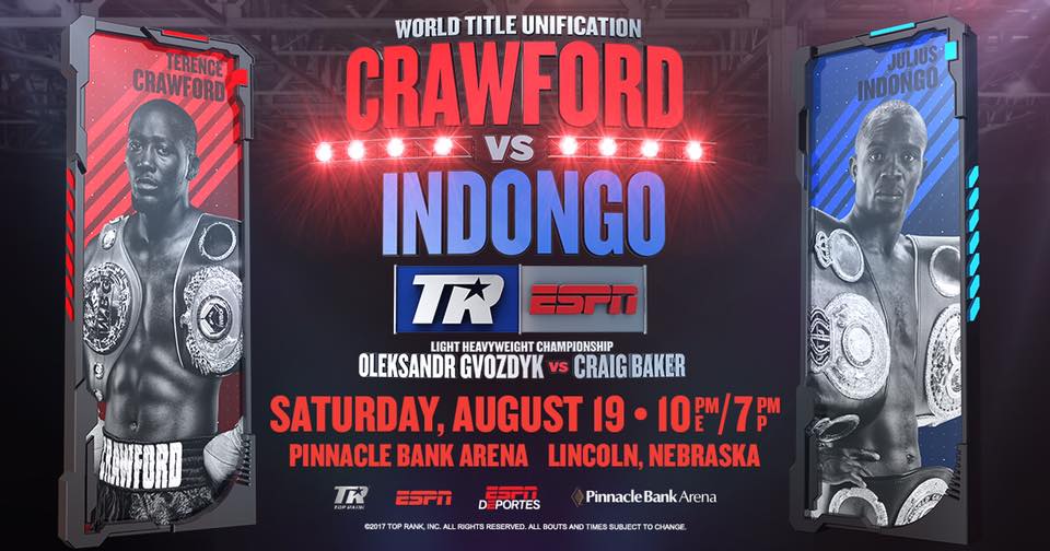 Top Rank - Terence Crawford vs Julius Indongo Poster August 01, 2017