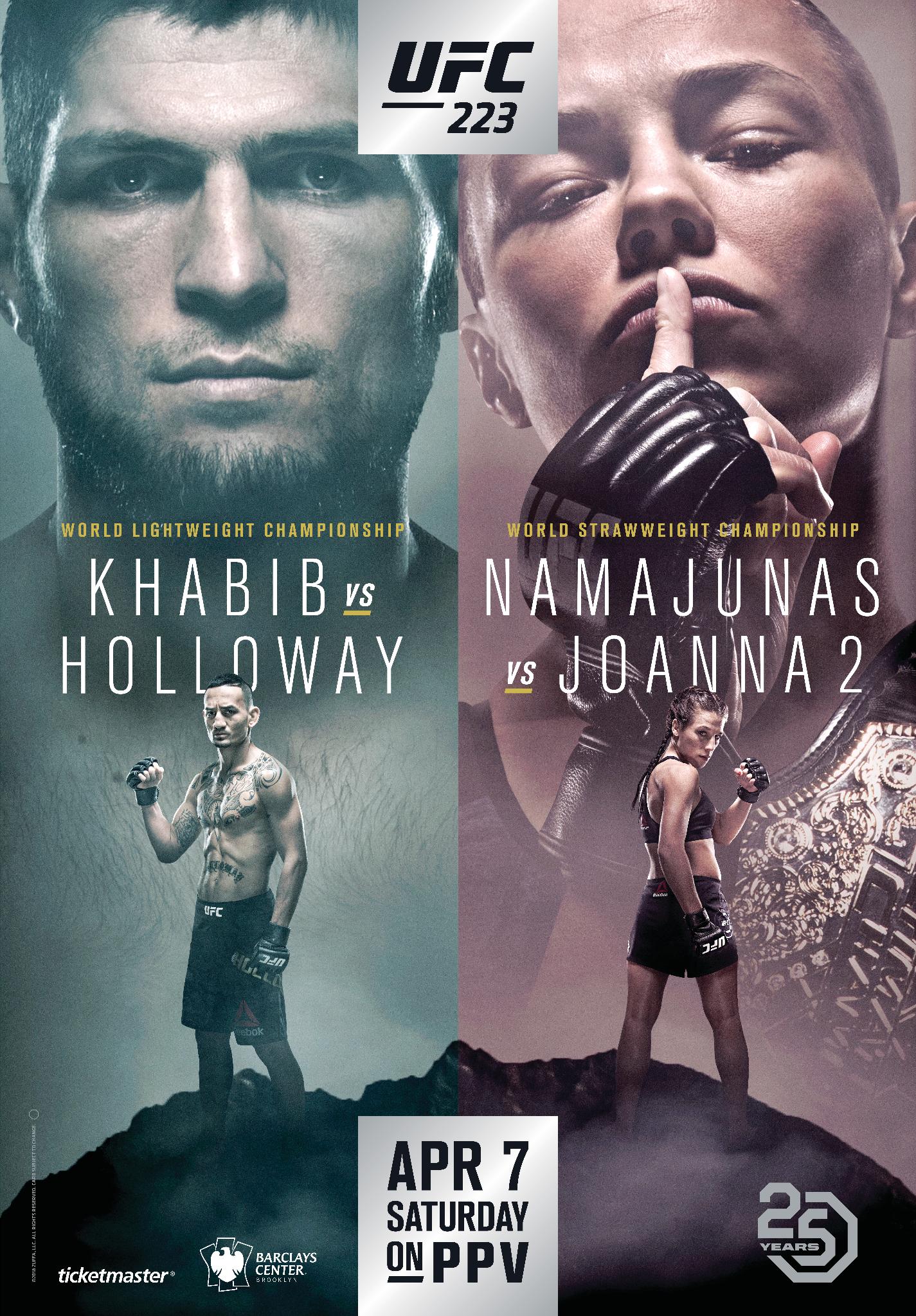 UFC 223 - Khabib vs. Holloway Poster April 04, 2018