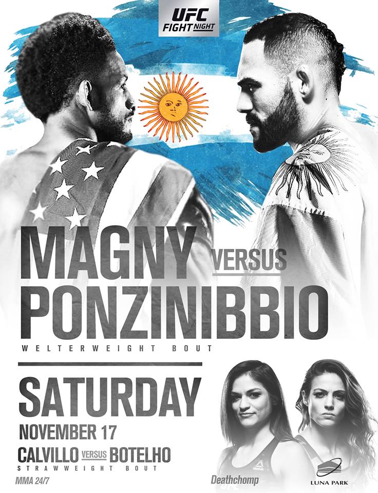 UFC Fight Night 140 - Ponzinibbio vs. Magny Poster November 13, 2018