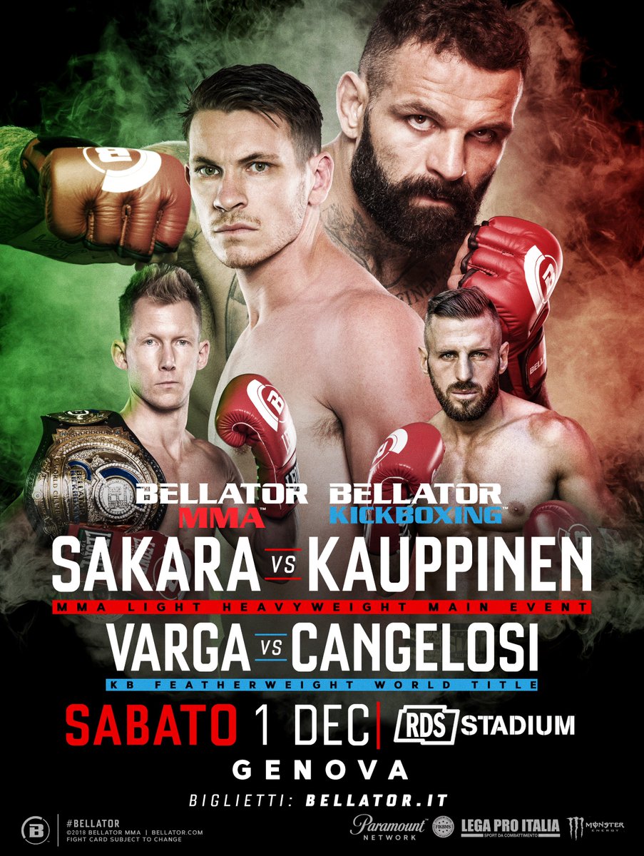 Bellator 211 - Sakara vs. Kauppinen Poster November 29, 2018