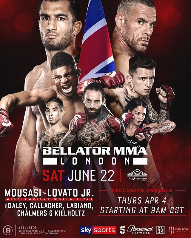 Bellator London - Mousasi vs. Lovato Jr. Poster April 24, 2019