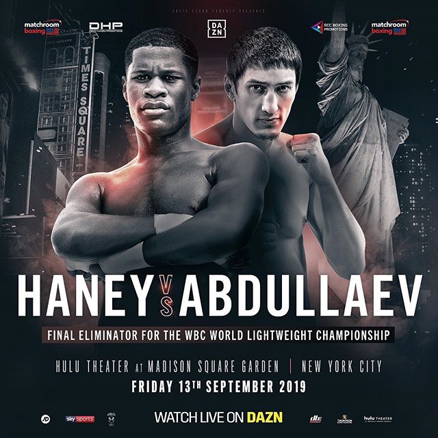 Haney vs. Abdullaev Poster August 19, 2019