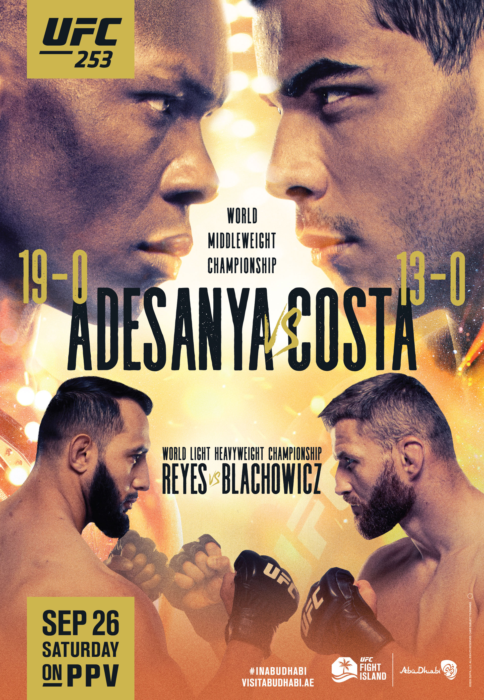 UFC 253 Poster September 19, 2020