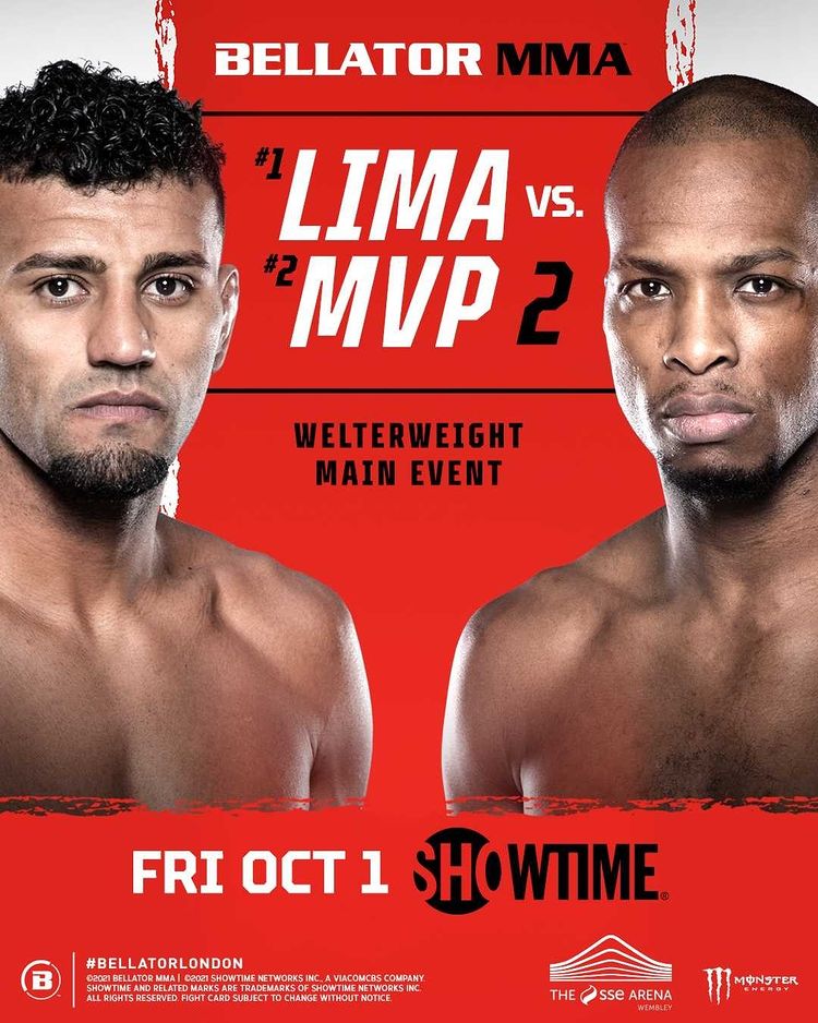 Bellator London - Lima vs. MVP 2 Poster August 02, 2021