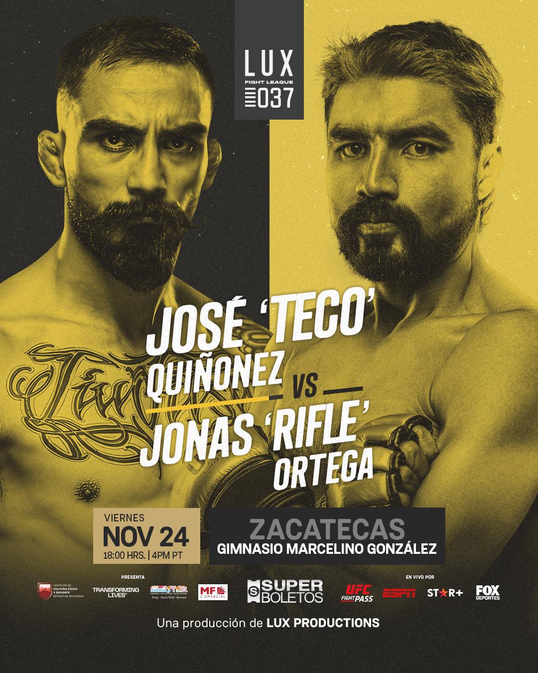 LUX Fight League 037 Poster November 20, 2023