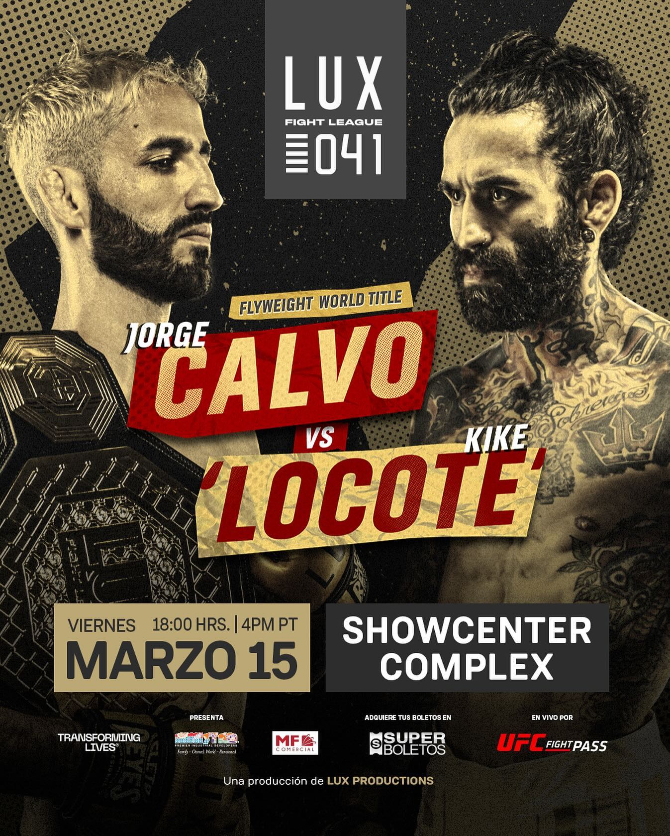LUX Fight League 041 Poster February 11, 2024