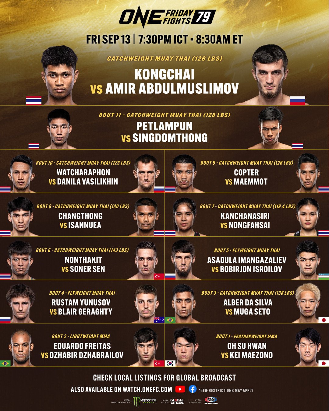 One Friday Fights 79 Poster September 13, 2024