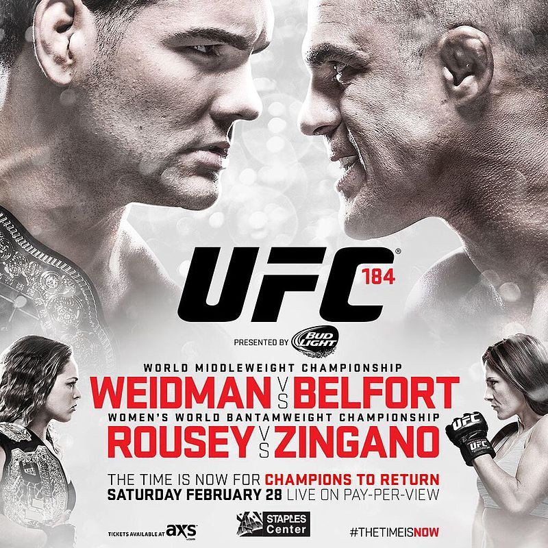 UFC 184 - Weidman vs. Belfort Poster January 10, 2015