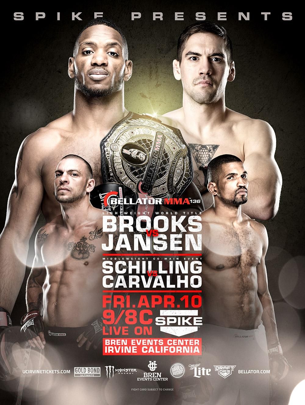 Bellator 136 - Brooks vs. Jansen Poster March 31, 2015