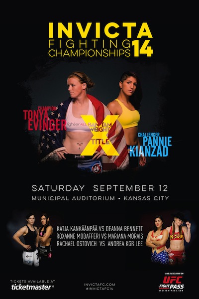 Invicta FC 14 - Evinger vs. Kianzad Poster August 26, 2015